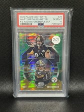 2020 Contenders Xs and Os Green Pulsar Prizm TJ Watt, Smith Schuster /27, PSA 10