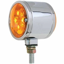 GG Double Faced Spyder Amber/Amber LED Pedestal Light W/ Chrome Die Cast Housing