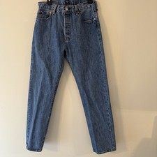Vintage Levis 501 Jeans Men's 33X32 32X30.5 Blue Button Fly Made USA Denim 90s