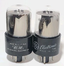 2 GE 6X5 GT Rectifier Vacuum Tubes Tested NOS On TV 7