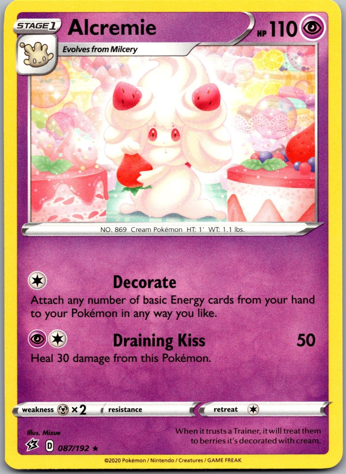 Alcremie 087/192 Rare Rebel Clash Pokemon Near Mint