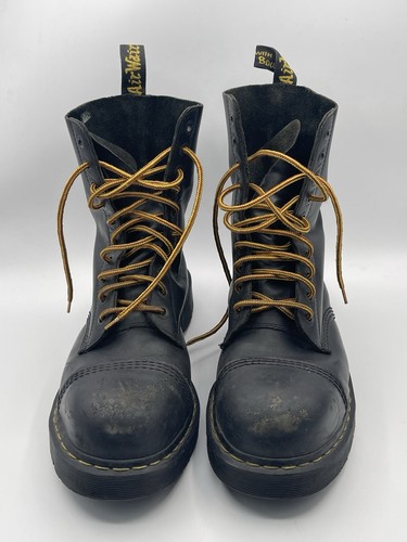 Dr. Doc Martens 10966 Leather Mid-Calf Steel Toe Combat Boots US Mens Size 11