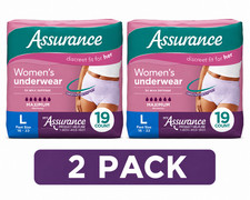 Women's Incontinence and Postpartum Underwear, L, Maximum Absorbency, 19 Ct, 2pk