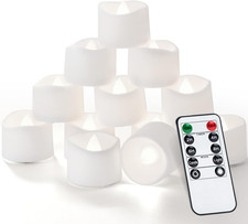 12Pcs Remote Timer LED Tea Lights Candles, 400 Hours Flickering Flameless Batter