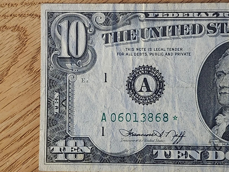 1974 $10 "STAR NOTE" BOSTON DISTRICT A06013868* - Image 3 of 4