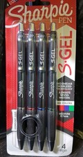 Sharpie 4 Pack S Gel Pens Medium 0.7mm Assorted Color Inks. Black,Red,Blue,Green
