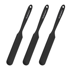3pcs Silicone Jar Spatulas 10in Long Skinny Heat-Resistant, Narrow Black