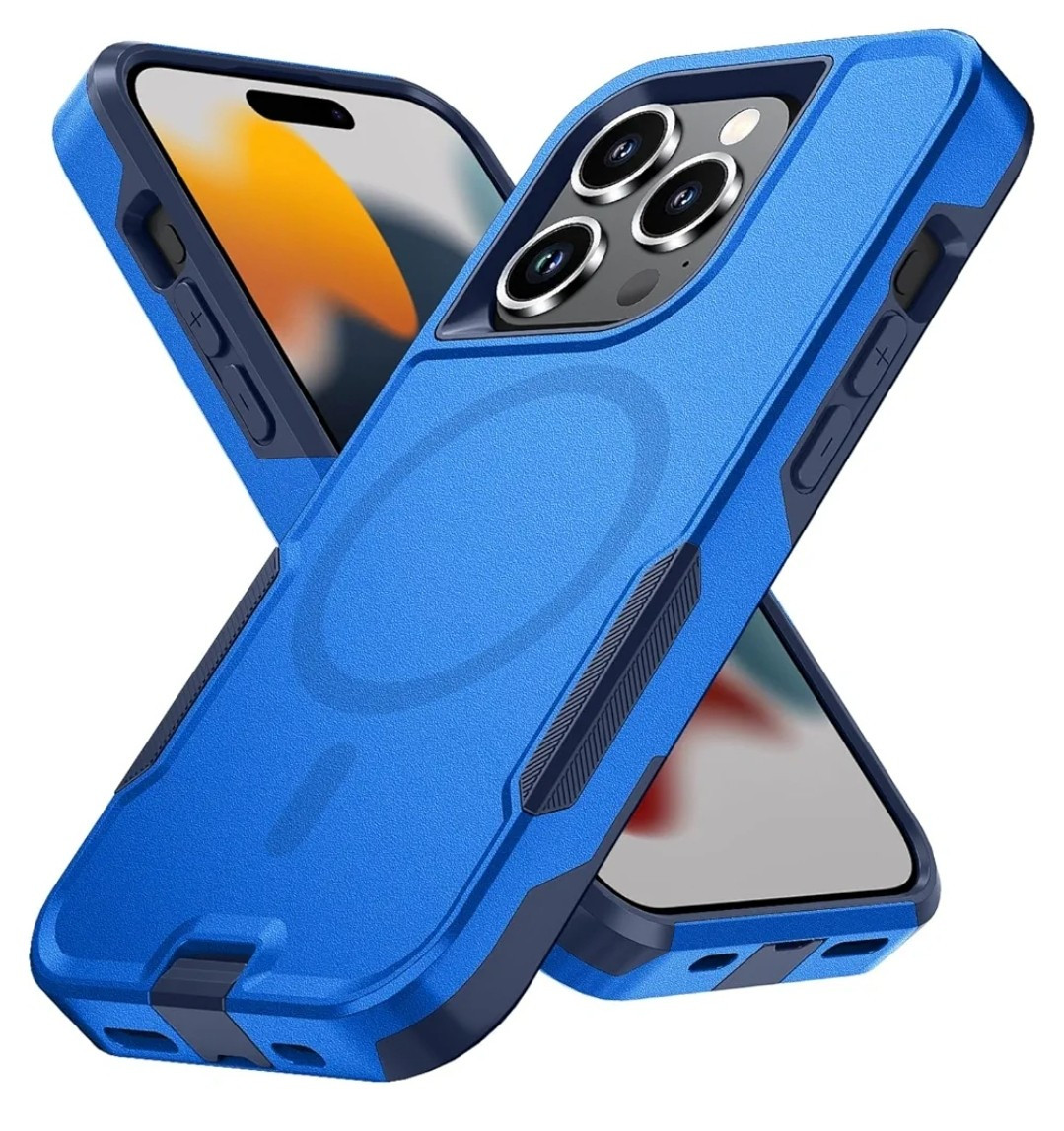 iPhone 15 Pro Max 6.7 Case Cover Shock Proof Heavy Duty Protection Magsafe Blue