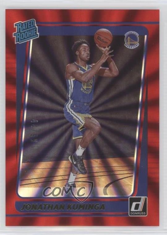 2021 Panini Donruss Rated Rookie Holo Red Laser 44/99 Jonathan Kuminga #240 13c5