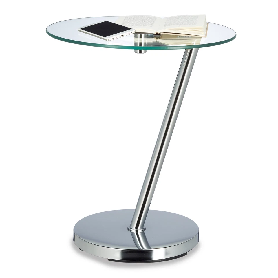 Table d'appoint 7,6 kg table basse ronde table basse moderne léger argenté - Photo 1/4