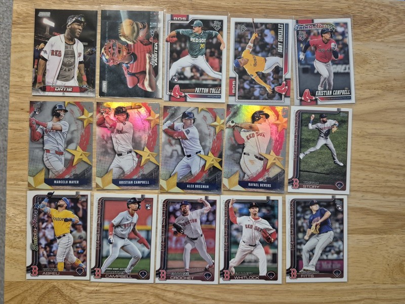 Baseball 60 Card Lot2 No Duplicates Boston Red Sox (Wong, Devers, Ortiz)