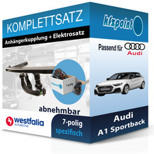 Für Audi A1 Sportback 12- WESTFALIA Anhängerkupplung abnehmbar + 7polig E-Satz