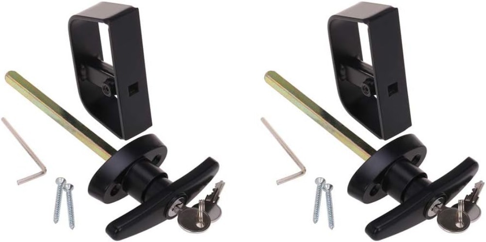 5½" T- Shed Door Lock with Lock Keyed Alike Garage t Shed Latch Hardware Lock...