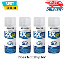 4 Pack Rust-Oleum 2X Ultra Cover Clear Gloss Spray Paint, 12 oz, Multi-Surface