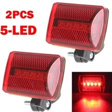 2Pc Red Bicycle Bike Rear Tail Light 5 LED Safety Flashing Mount 7 Lighting Mode