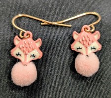 Little Fox Kids Childrens Girls Earrings dangle drop pink