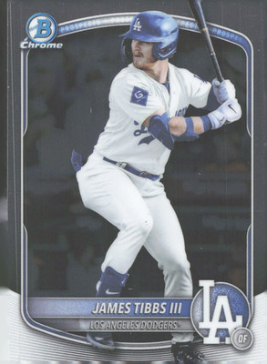 2025 Bowman Draft Chrome - #BDC-74 James Tibbs III Dodgers