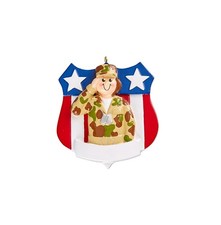 Army Female Personalized Christmas Ornament