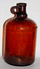 Jarra de vidrio Clorox 1946 de colección botella marrón ámbar de 1 galón con tapa original años 40