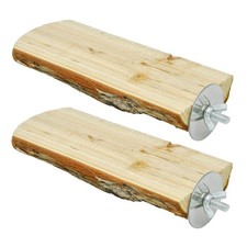 Parrot Cage Perch, Wooden Platform for Birds 2 Packs 