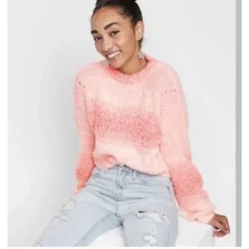 Wild Fable Sweater Cropped Crewneck Pinkish Womens Size Small Fuzzy Pullover