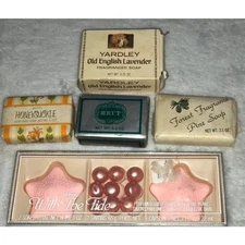 Vintage Bar Soap Lot Yardley Avon Pine Brut Bath Plus Bath Beads New
