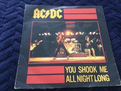 AC/DC You shook me all night long 7'' vinyl single record.