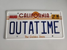 Outatime Back to The Future Metal Embossed License Plate Car Tag