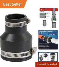 Supply Giant Flexible PVC Coupling 2 In to 1-1/4 In Black with Steel Clamps