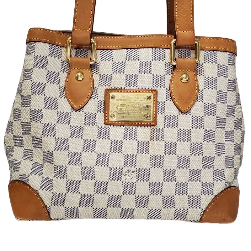 Louis Vuitton Hampstead PM N51207 Damier Azure Tote Bag in White 343561