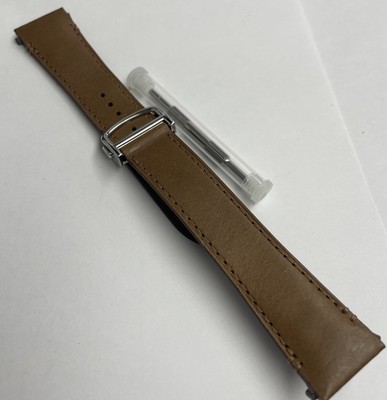 Cartier 21x18 Honey Brown Leather Watch Strap Deployment Clasp