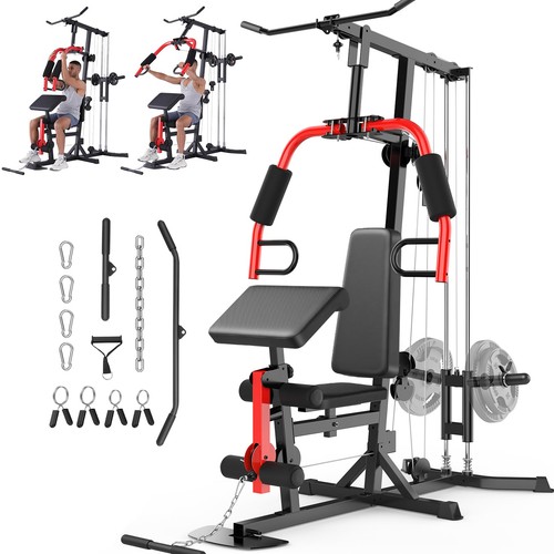 Home Gym, Workout Station with High/Low Pulley System, Multifunctional Home Gym - Picture 1 of 8