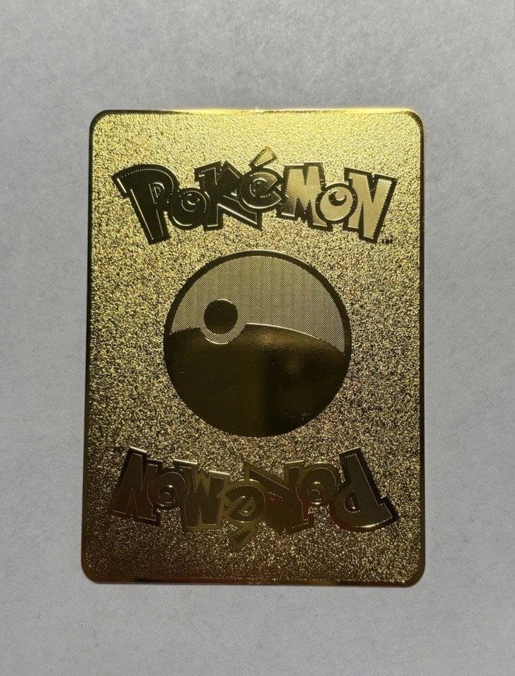 Blue Eyes White Dragon GX Pokemon Gold Metal Fan Art Textured Collector Card - Image 2 of 2