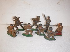 WWI Manoil/Barclay Lead Soldiers Group of 8 Missing Helmets, Areas of Paint etc
