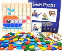 Tangram Holzpuzzle 140PCS Montessori Mosaik Geometrische Formen Lernspielzeug