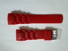 NOS Men's Swiss legend commander Silicone/Rubber Red band strap 29mm