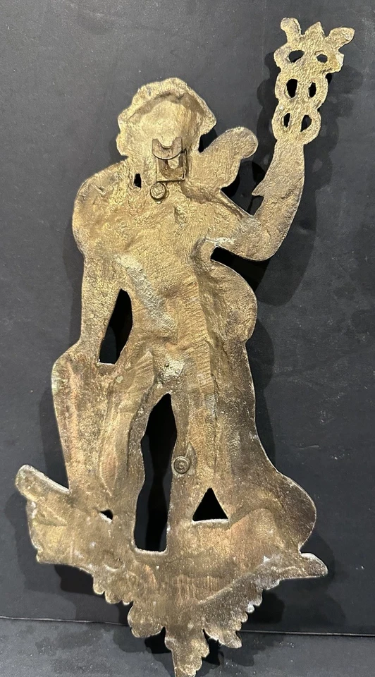 Antique Solid Brass CADUCEUS Medical Science FIGURAL ART Wall Hanging  Plaque - Image 2 of 4