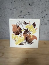 Vintage Mosaic Made In Usa Tile Floral Motif 6 6 Retro