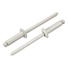 50Pcs 5/32"x1/2" Aluminum Open-End Dome-Head Blind Rivets, Grey