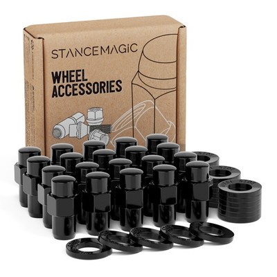 20pc 7/16'' Mag Wheel Lug Nuts Washer (0.75'' Shank, 1.75'' Total Length) RH Thread