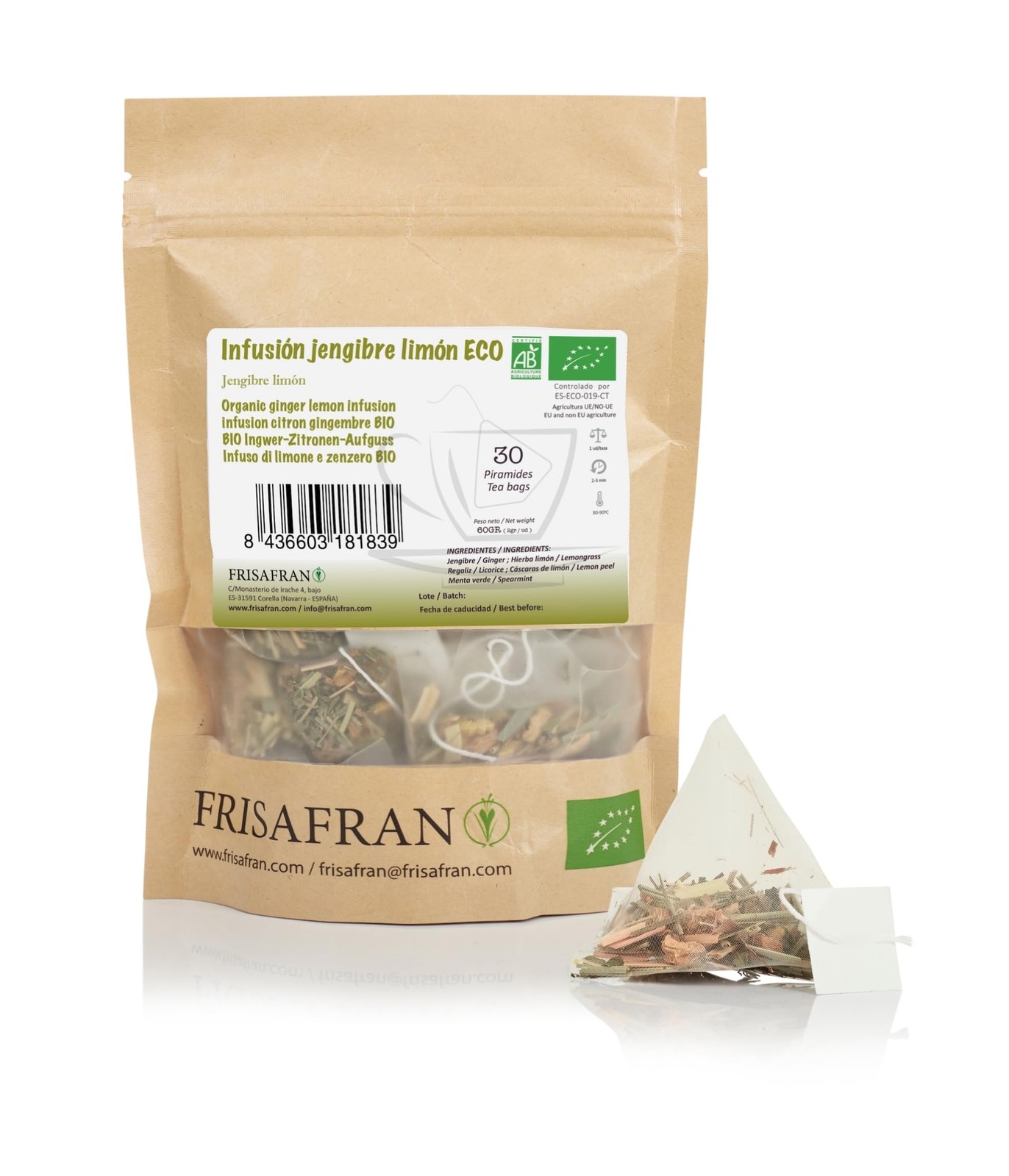 Infusion bio gingembre et citron contre les maux d'estomac et douleurs musculaires