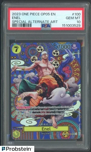 2023 One Piece OP05 En Special Alternate Art #100 Enel PSA 10 GEM MINT