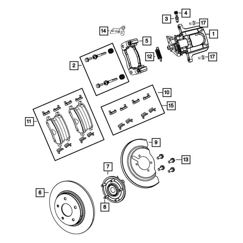 For Dodge Grand Caravan 12-13 Mopar Rear Brake Kit w Semi-Metallic Pads Foto 4 de 4