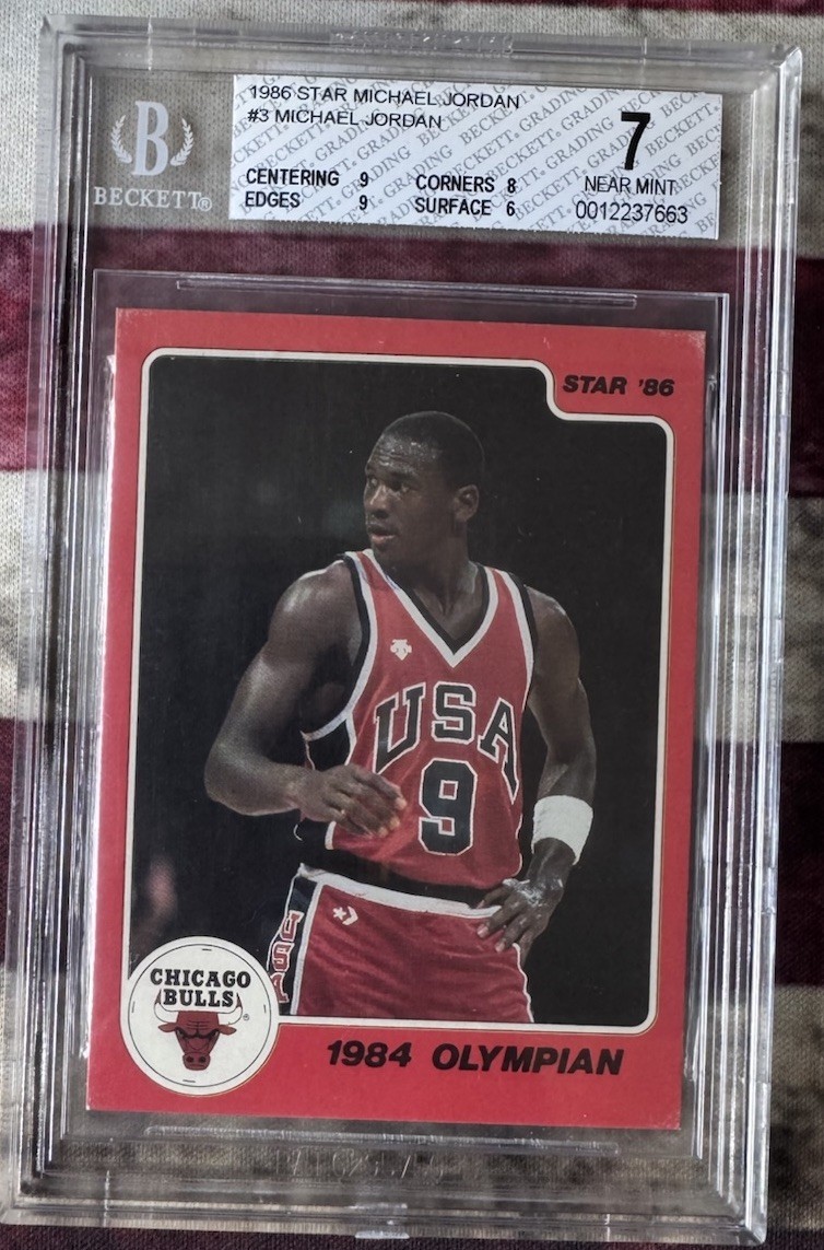 1986 Star Michael Jordan 1984 OLYMPIAN Rookie (RC) #3 BGS 7 NMT - RARE FIND