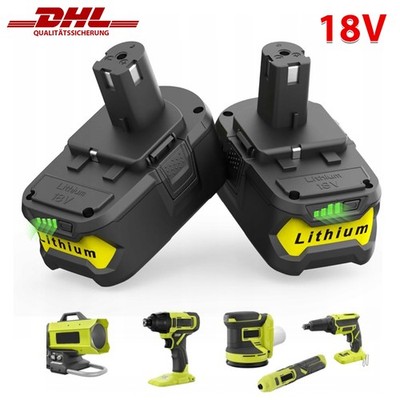 2 Stück 18V 6Ah Akku für RYOBI One+ Plus Lithium RB18L50 P104 P108 P109 DE