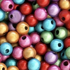 SIX MIXED COLORS ACRILYC ROUND JAPANESE MIRACLE JEWELRY CRAFT BEADS 4MM,6MM