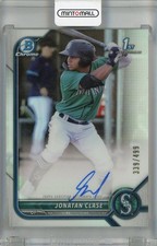 2022 Topps Bowman Jonatan Clase Chrome Prospect Auto /499 Mariners