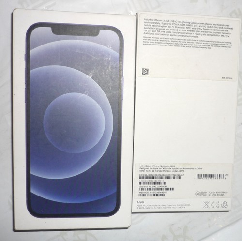 Apple iPhone 12 A2172 Black 64GB, EMPTY BOX ONLY - Photo 2 sur 2