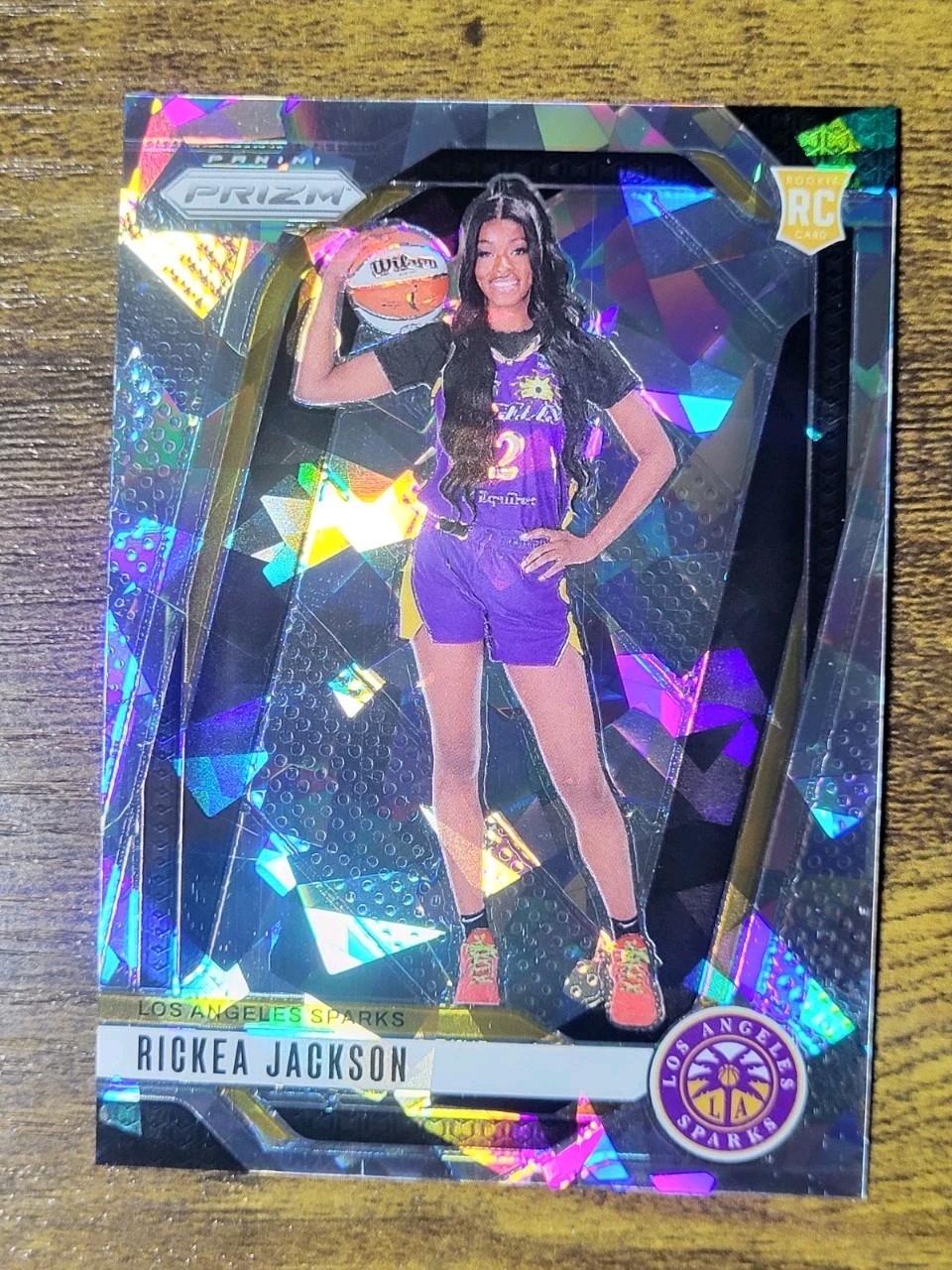 2024 Panini Prizm WNBA Cracked Ice Rickea Jackson Rookie Card #144