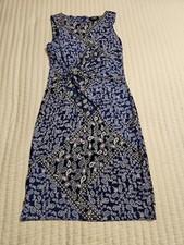 Chaps Women's Sleeveless Dress Size 6 Blue And White